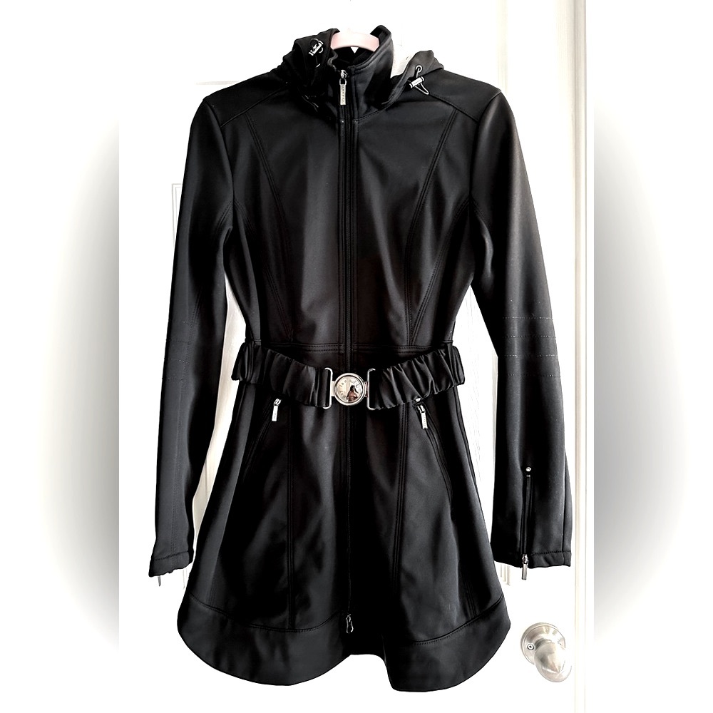 Super cute Black Jacket by Shelli Segal in Size S with great belt detailing!